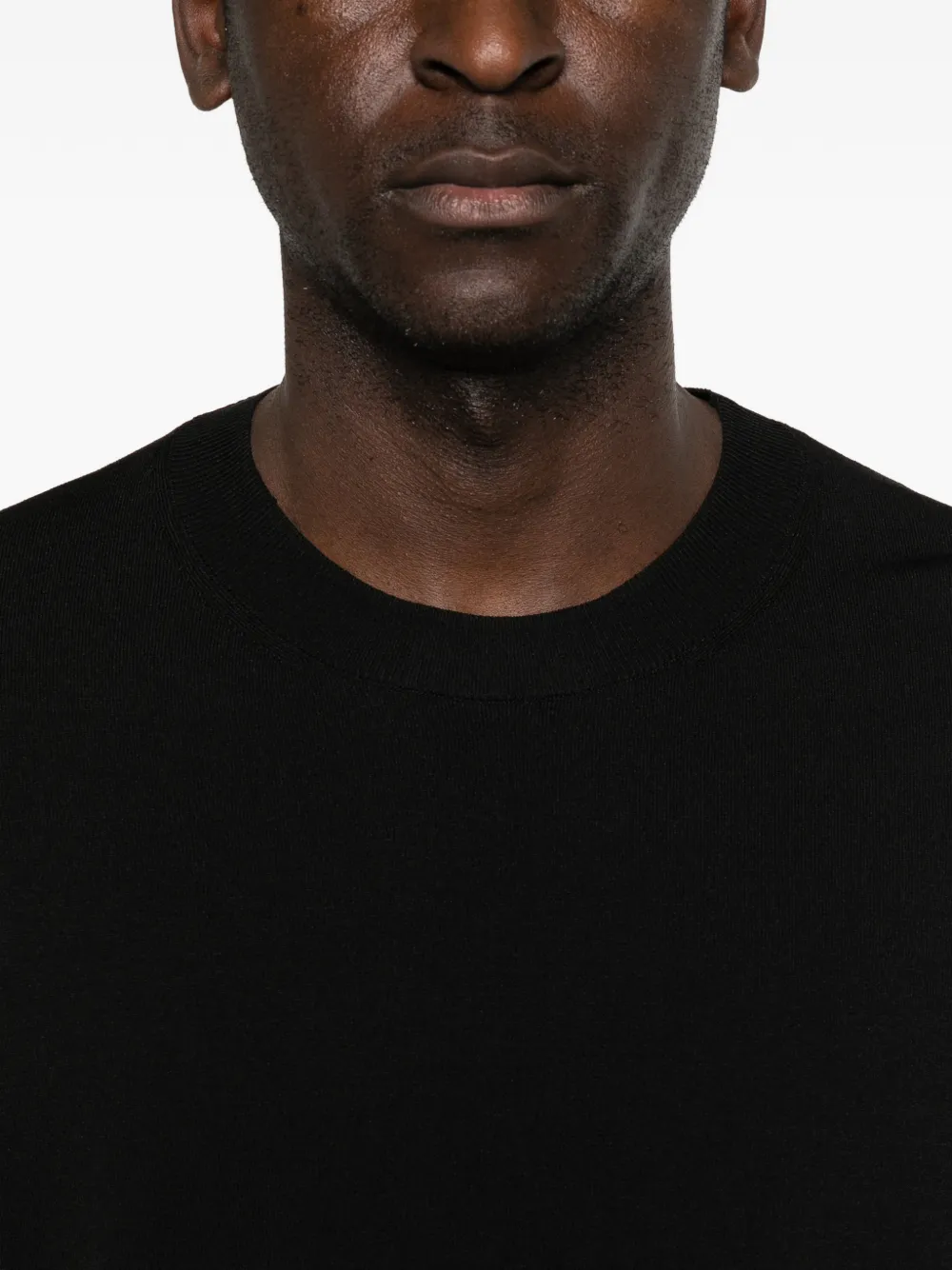 AMI Paris Gebreid T-shirt Zwart