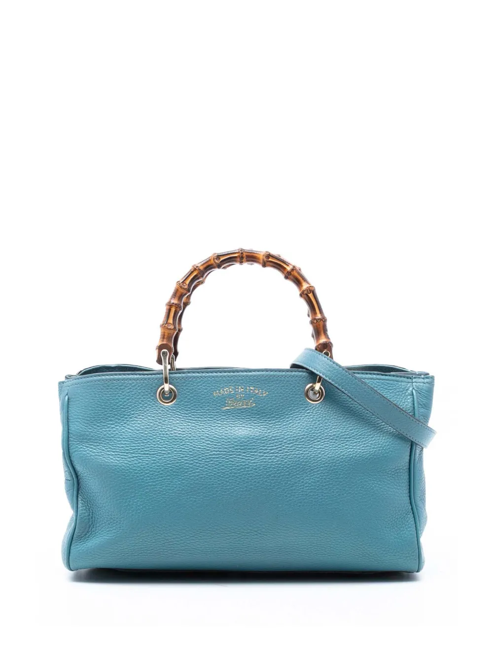 Gucci Pre-Owned 2016-2025 Medium Calfskin Bamboo Shopper satchel - Blu