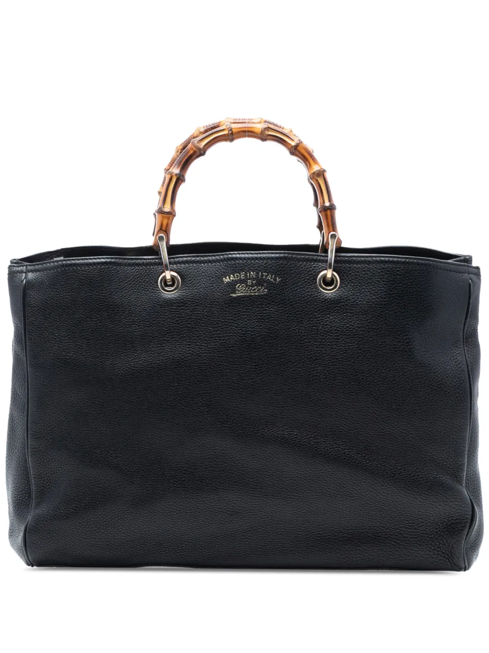 Gucci Pre-Owned 2016-2025 Large Calfskin Bamboo Shopper satchel - Nero