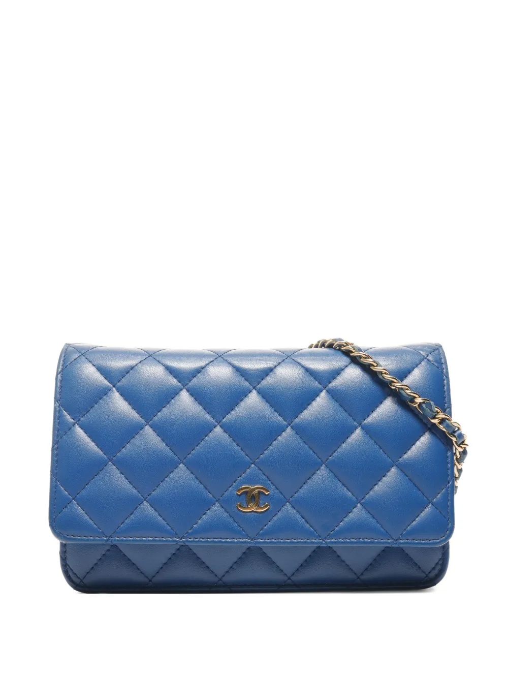 CHANEL Pre-Owned 2018 chain quilted wallet - Blu