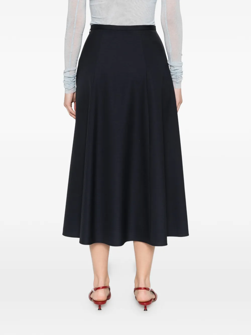 Alberta Ferretti A-lijn midi-rok met ritssluiting Blauw