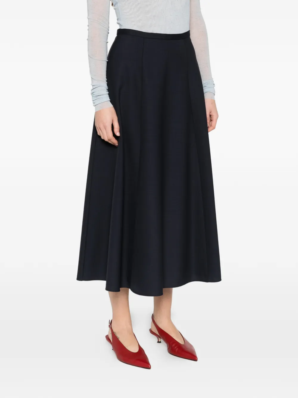 Alberta Ferretti A-lijn midi-rok met ritssluiting Blauw