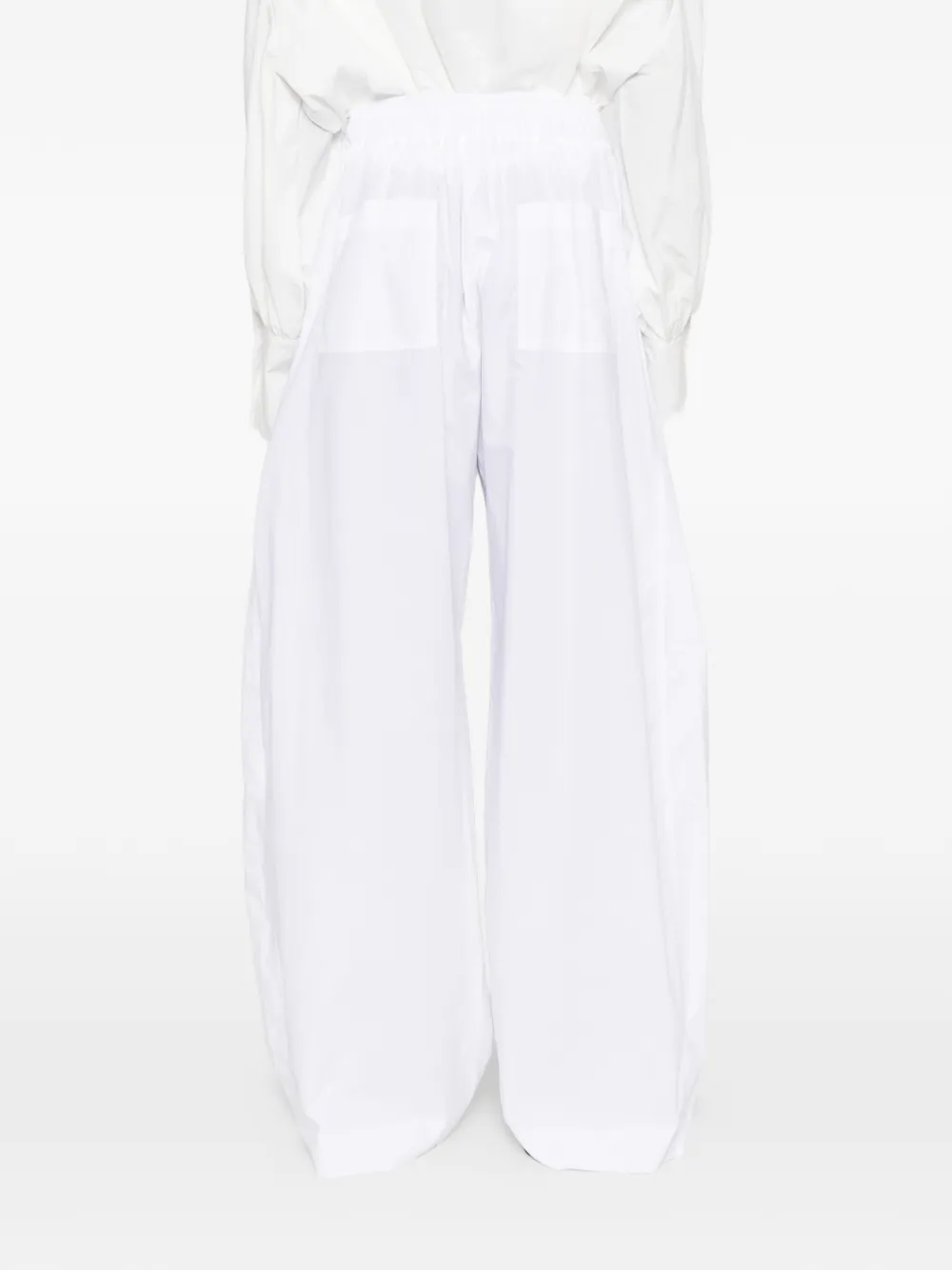 THELATEST Dora palazzo broek met elastische taille Wit