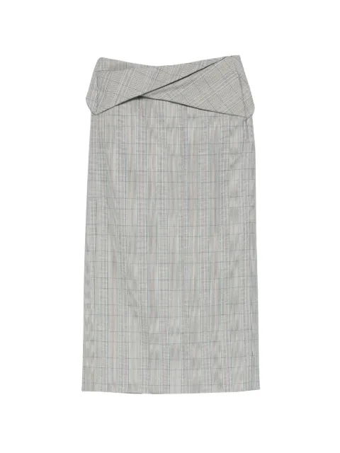 Victoria Beckham wrap-effect checked skirt