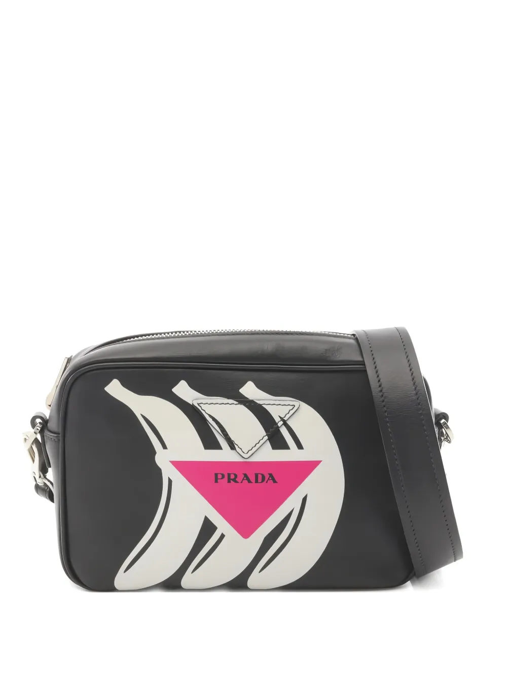 Prada Pre-Owned 2010s banana logo shoulder bag - Nero