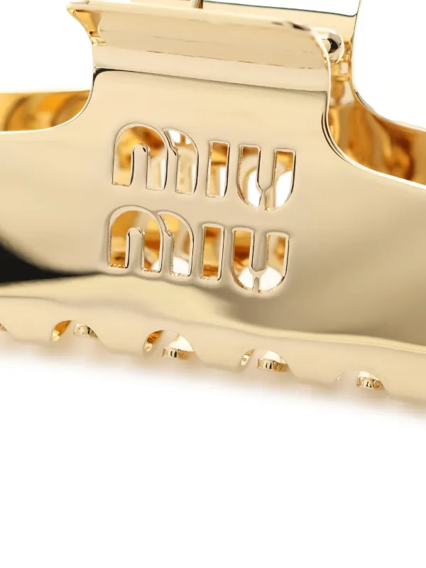 Miu Miu Pre-Owned 2020s ロゴ ヘアクリップ | ゴールドトーン