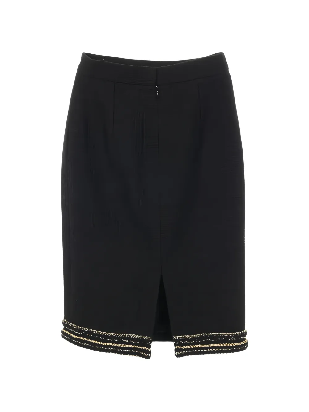 CHANEL Pre-Owned embellished-hem skirt - Nero