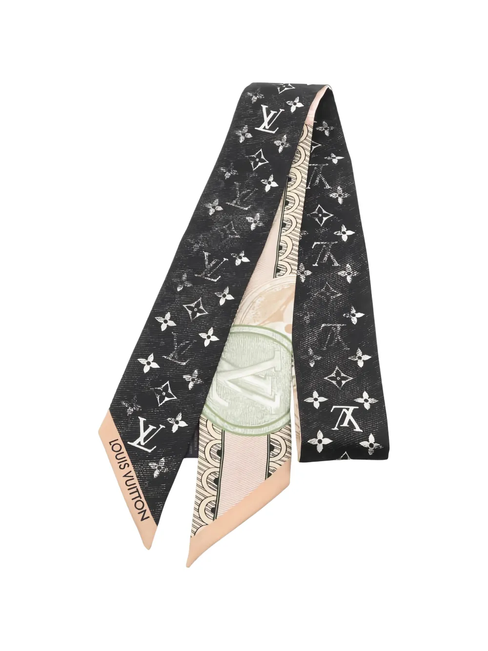 Louis Vuitton Pre-Owned Malle Merveilleuse BB patterned silk twilly - Nero