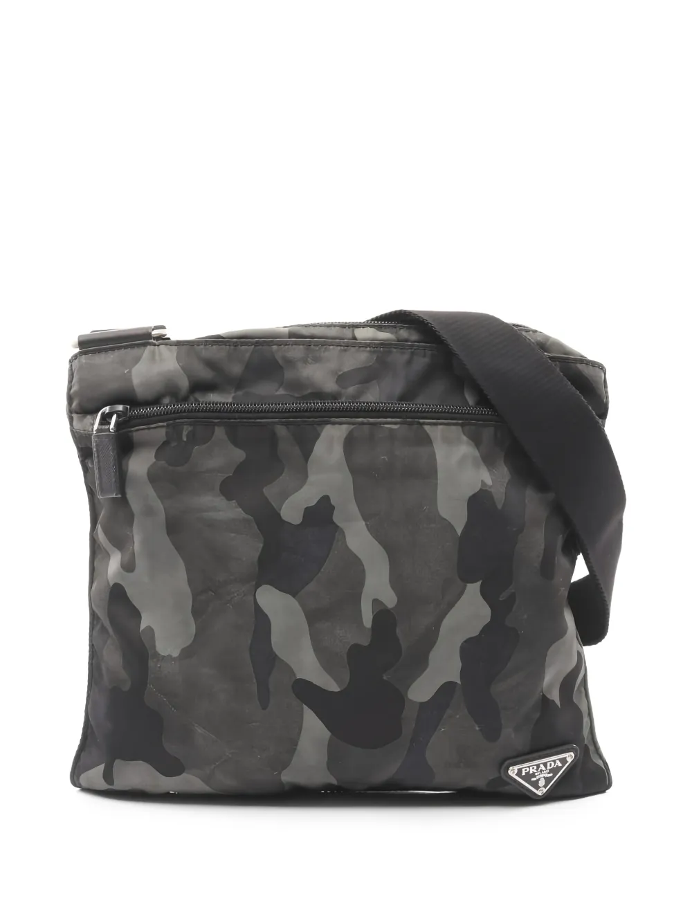 Prada Pre-Owned 2000s camouflage logo-plate shoulder bag - Grigio