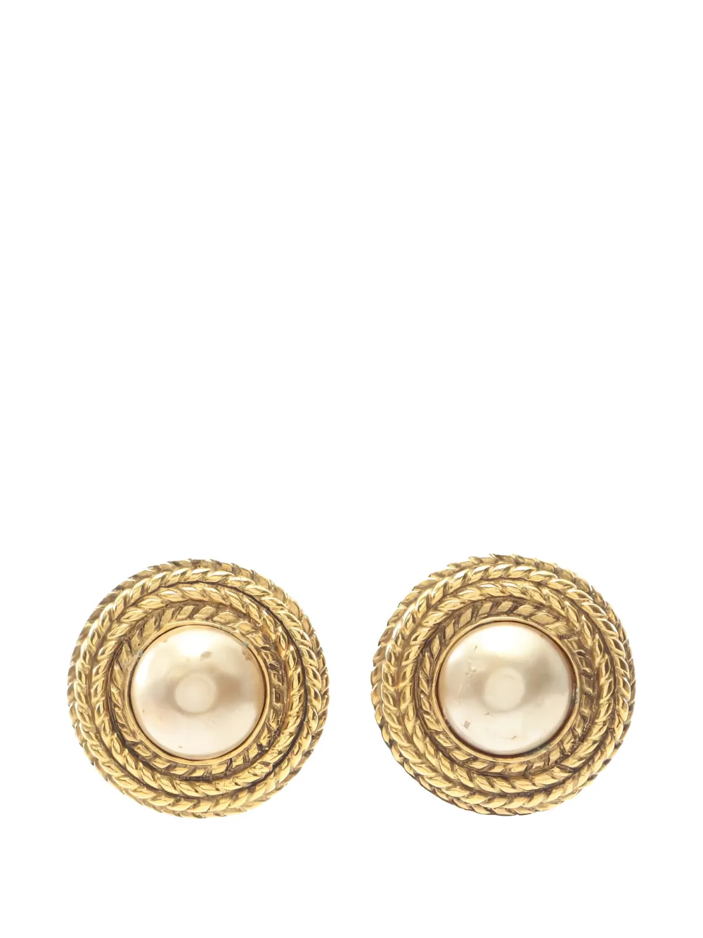CHANEL Pre-Owned 1986-1988 round earrings - Oro