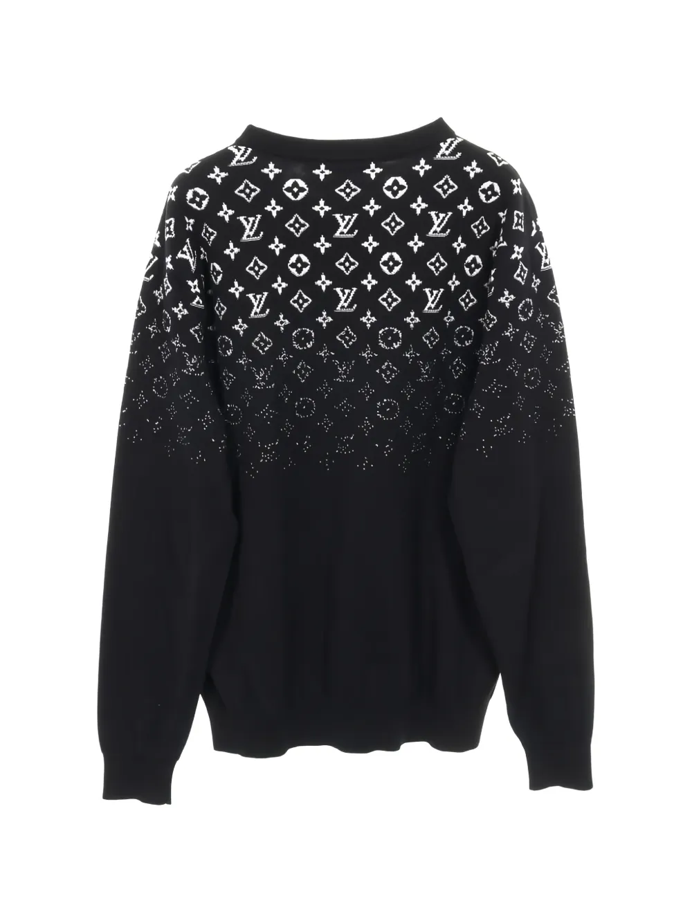 Louis Vuitton ロゴパターン セーター M Louis Vuitton Pre-Owned Gradient Knit crew-neck Sweatshirt | Black