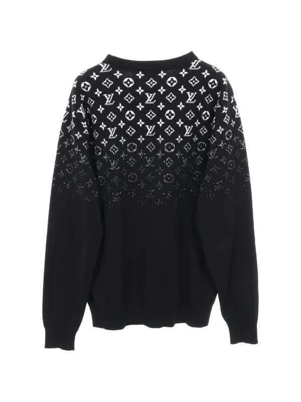 Louis Vuitton Pre-Owned Gradient Knit crew-neck Sweatshirt | Black