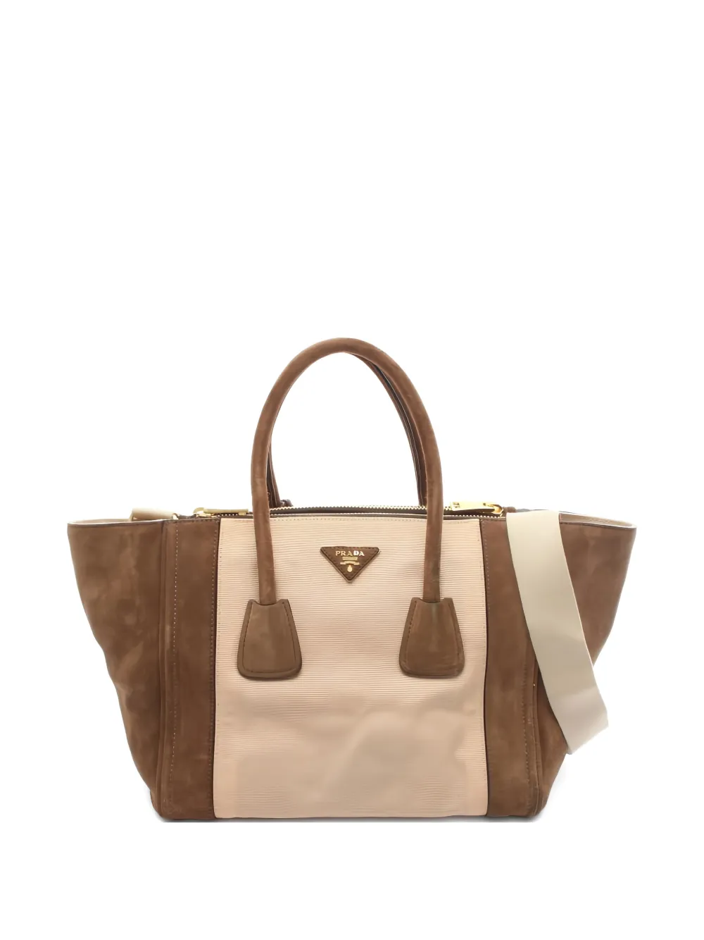 Prada Pre-Owned canvas suede tote bag - Toni neutri