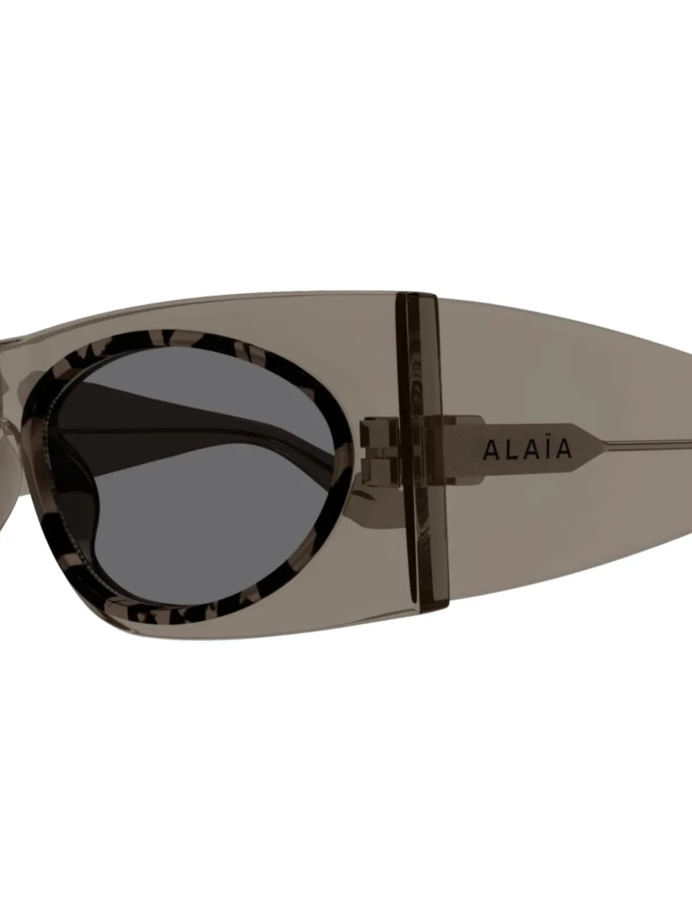 Alaia Eyewear Zonnebril met geometrisch montuur en logo Beige