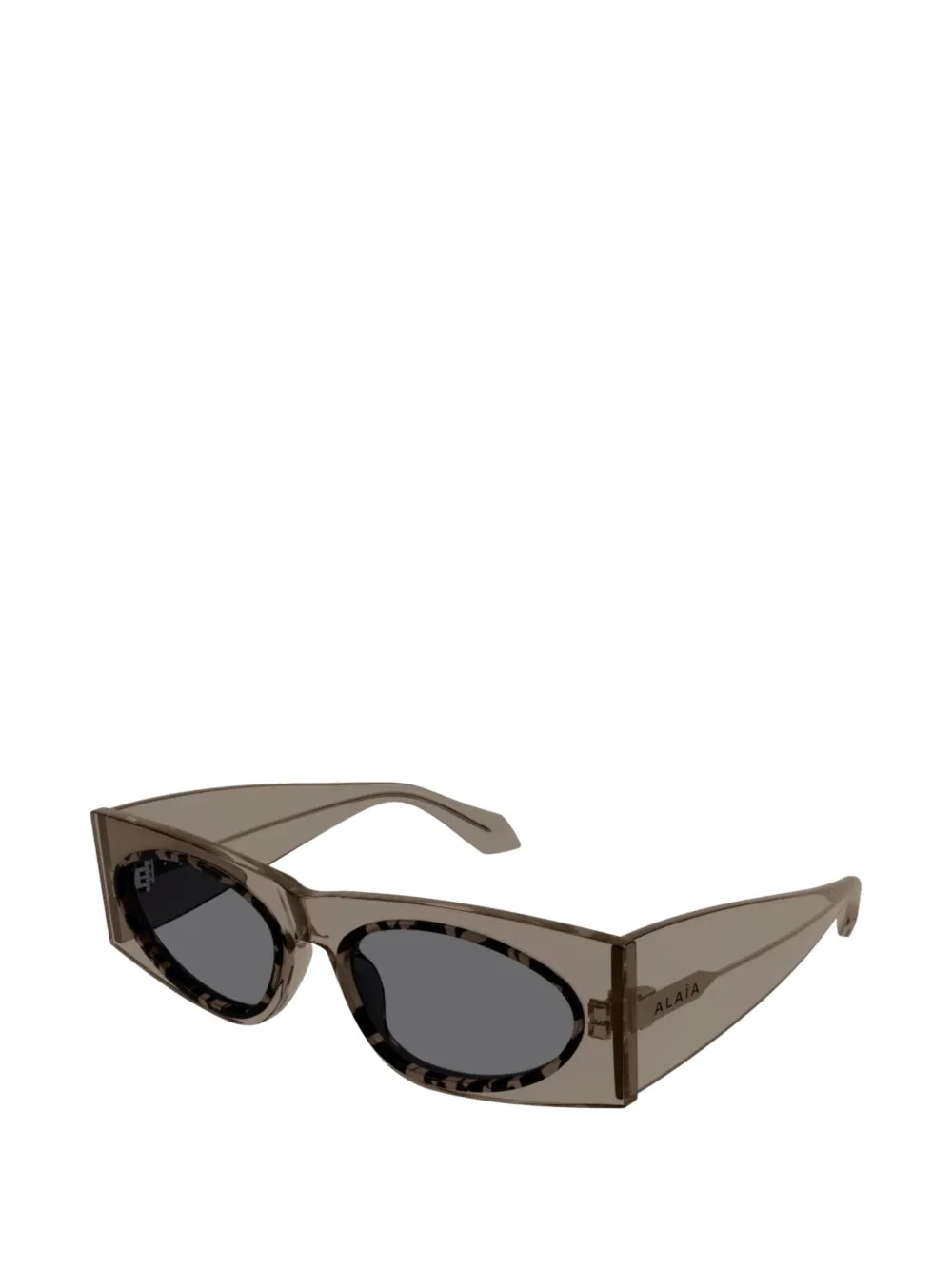 Alaia Eyewear Zonnebril met geometrisch montuur en logo Beige