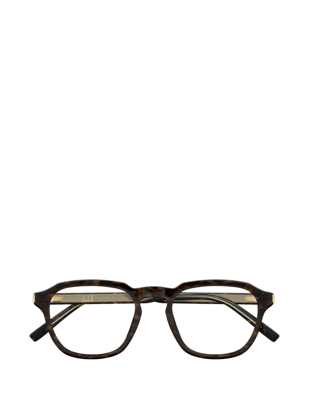 Dunhill Havana Geometric Glasses In Brown