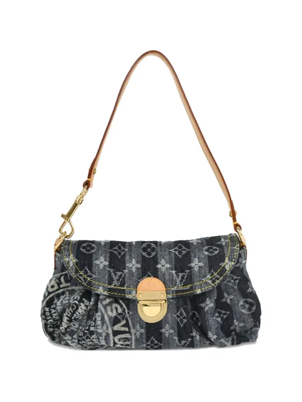 Louis Vuitton Pre-owned 2006 Mini Pleaty Raye Monogram Denim Shoulder Bag in Blue