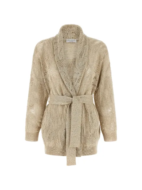 Brunello Cucinelli cárdigan de crochet con lentejuelas