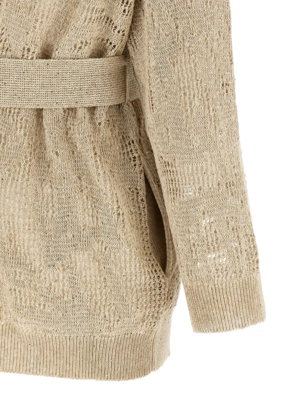Brunello Cucinelli Crochet Sequin Cardigan | Neutrals | FARFETCH