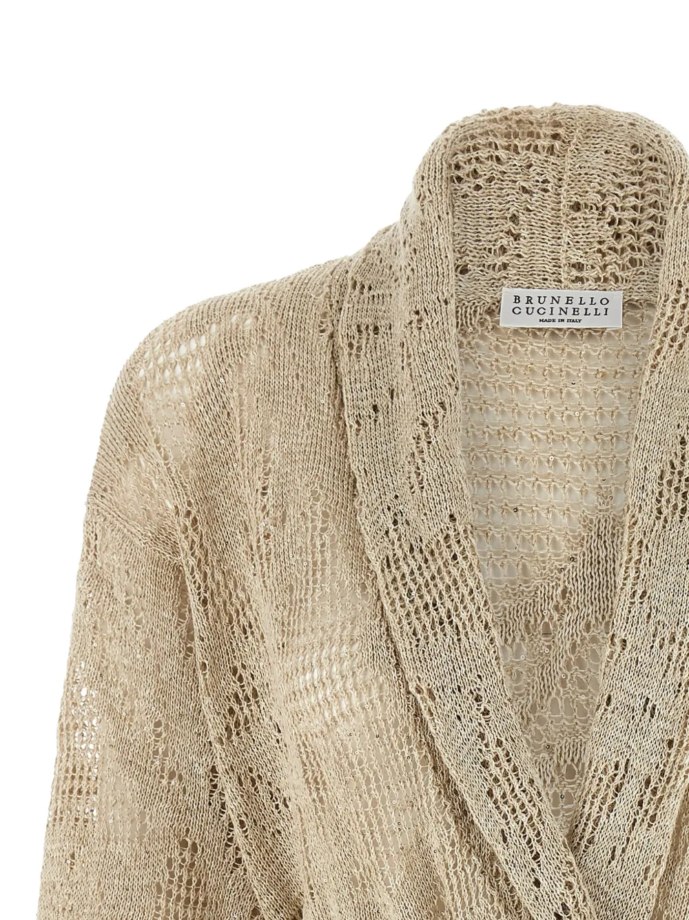  Brunello Cucinelli Crochet Sequin Cardigan - Neutrals 