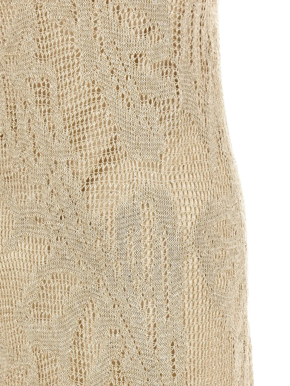 Brunello Cucinelli Gehaakte midi-jurk Beige