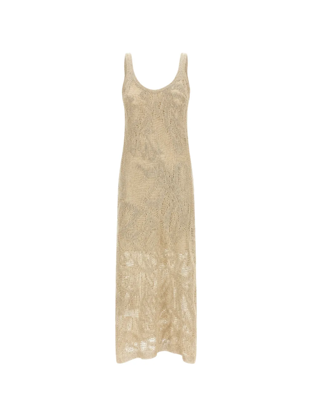 Brunello Cucinelli crochet midi dress - Nude