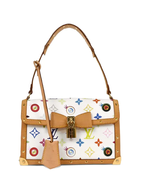 Louis Vuitton Pre-owned X Takashi Murakami 2003 Pochette Eye Miss You Shoulder Bag in White