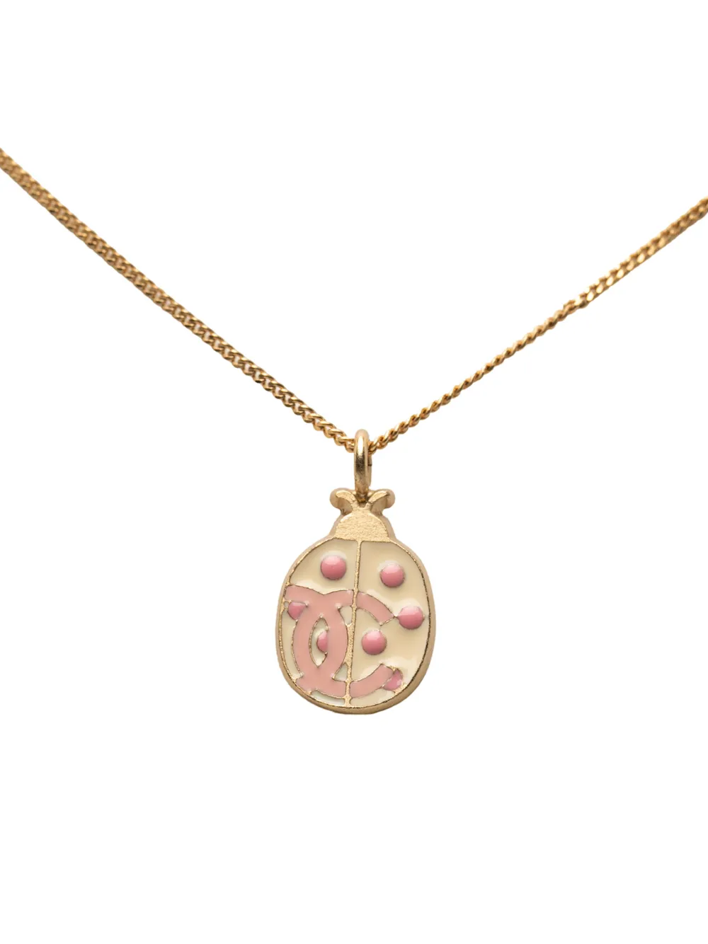 CHANEL Pre-Owned Collana placcata in oro con pendente CC smaltato 2007