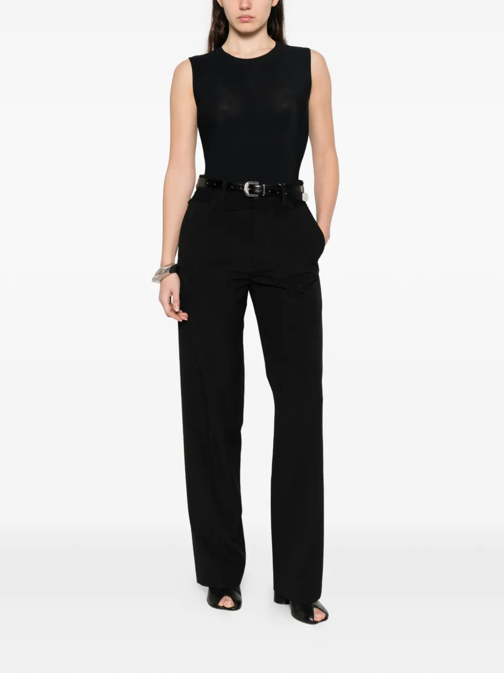 MM6 Maison Margiela High waist broek Zwart