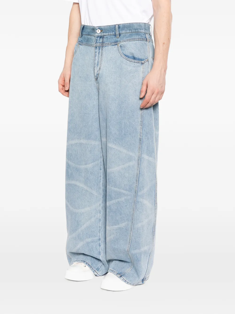  Feng Chen Wang Pattern Wide-leg Jeans - Blue 