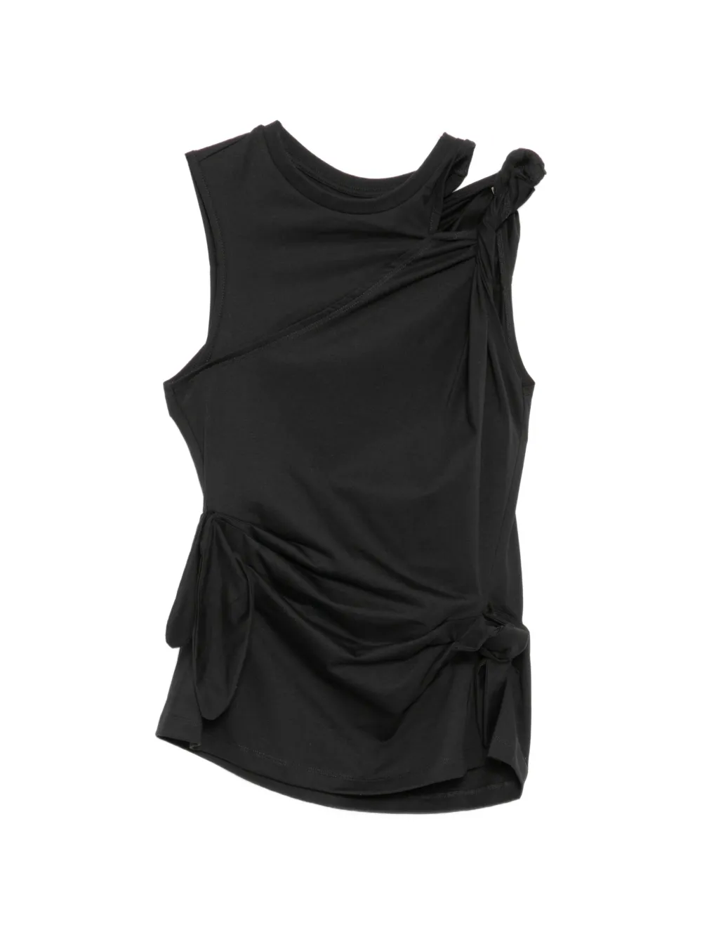 Feng Chen Wang T-Shirt mit Knotendetail - Schwarz