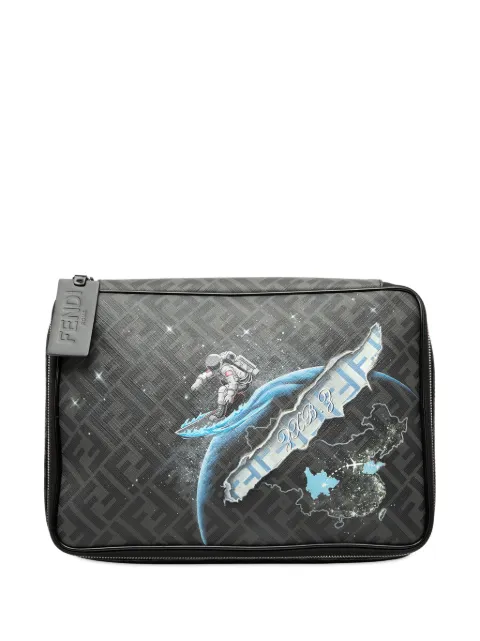 Fendi Pre-Owned 2010-2025 Zucca Coated Canvas Surfing Astronaut clutch bag