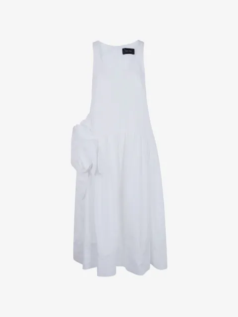 Simone Rocha vestido midi sin mangas con detalle de volantes