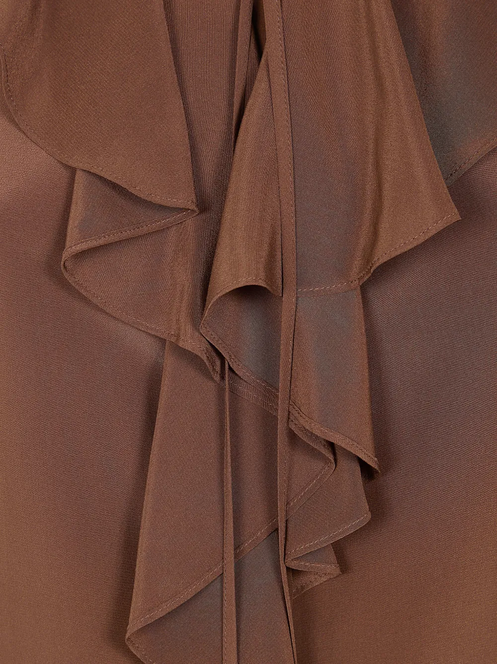  Max Mara Ruffled Silk Blouse - Brown 
