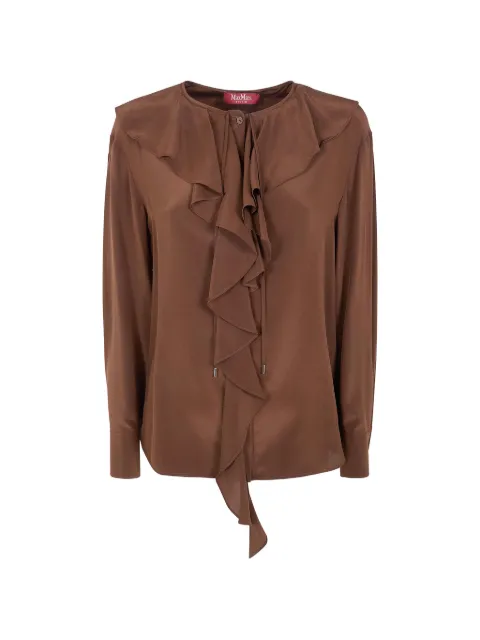Max Mara sidenblus med volang