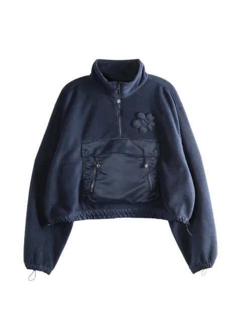 Cecilie Bahnsen flower-appliqué half-zip sweatshirt