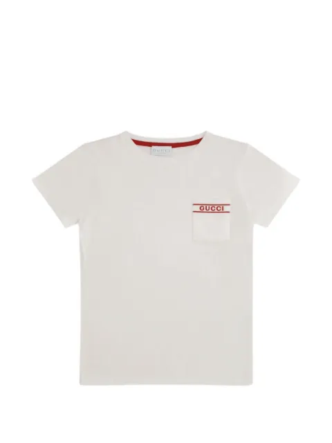Gucci Kids playera con logo y bolsillo