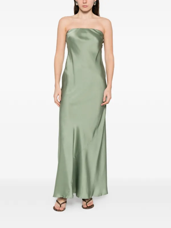 green emerald velvet dress Forte Forte | Silk Satin Half Sleeve Dress in Turquoise