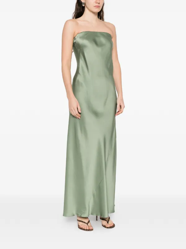 forte forte green dress V Neck Full Skirt Waist Gown in Aqua, Gold, and Chartreuse Aqua, Gold, Chartreuse / 10 main image 1