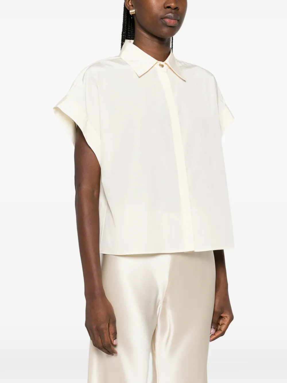 Forte blouse met korte mouwen Beige