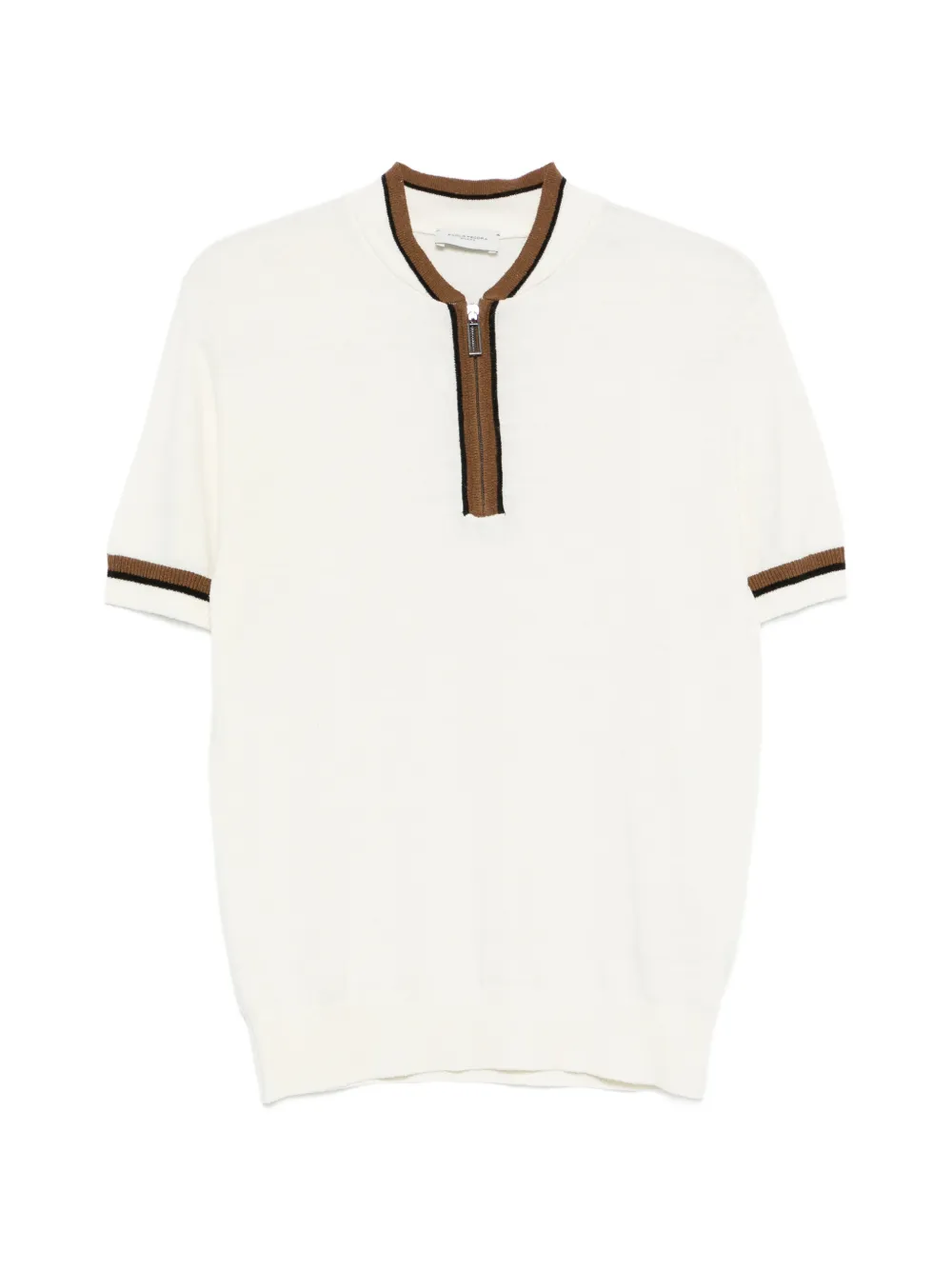 Paolo Pecora T-Shirt mit Reißverschluss - Nude