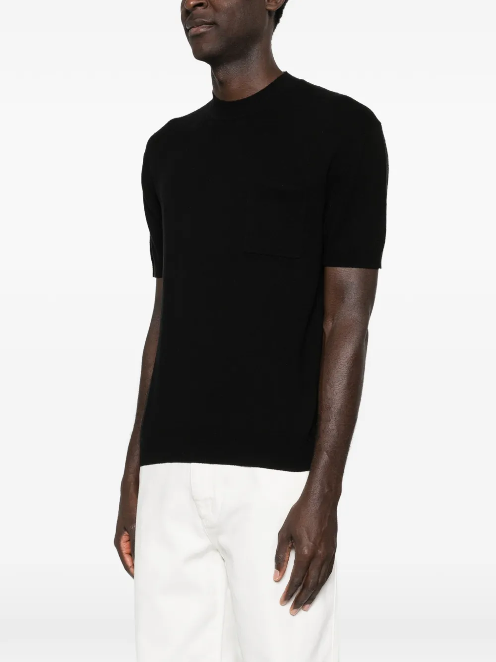 Paolo Pecora T-shirt met borstzak Zwart