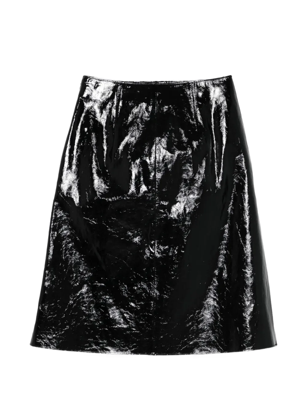  Joseph Glazed Leather Skirt - Black 