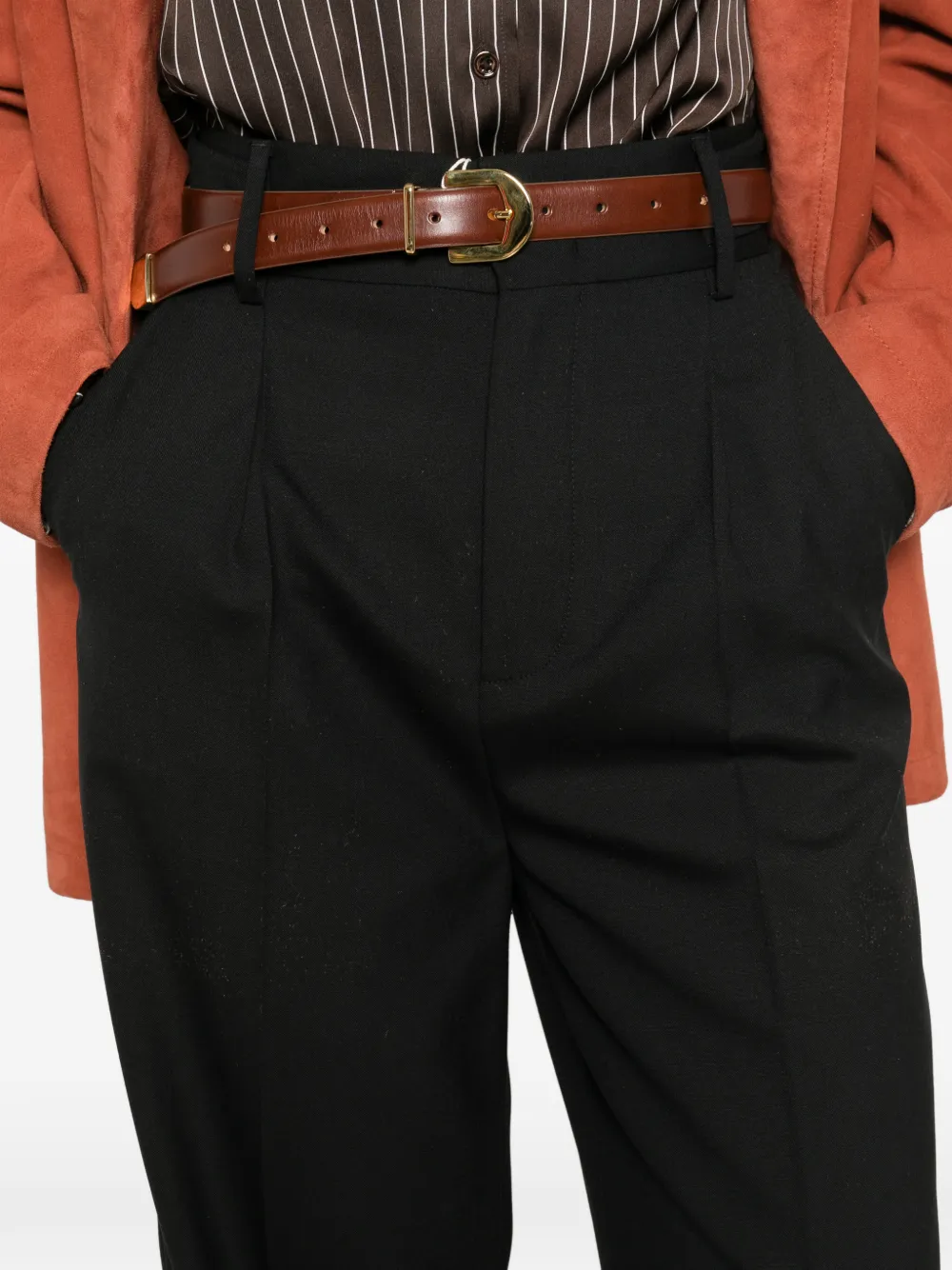 Alberta Ferretti Broek met zijzak Zwart