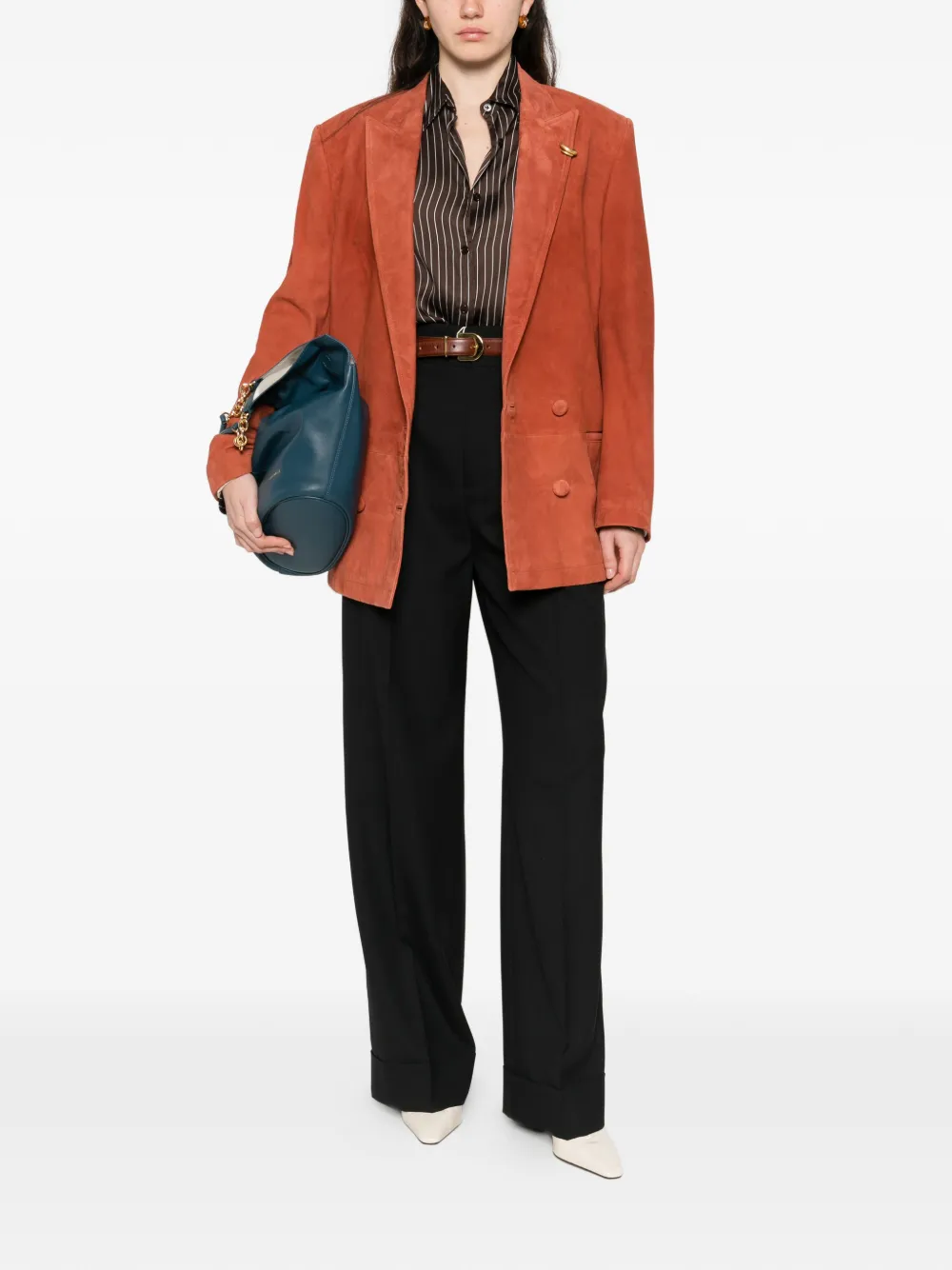 Alberta Ferretti Broek met zijzak Zwart