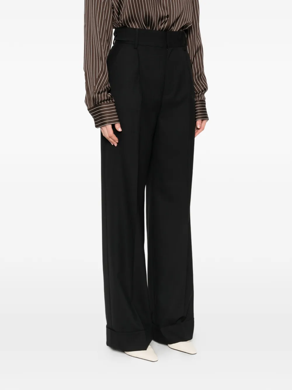 Alberta Ferretti Broek met zijzak Zwart