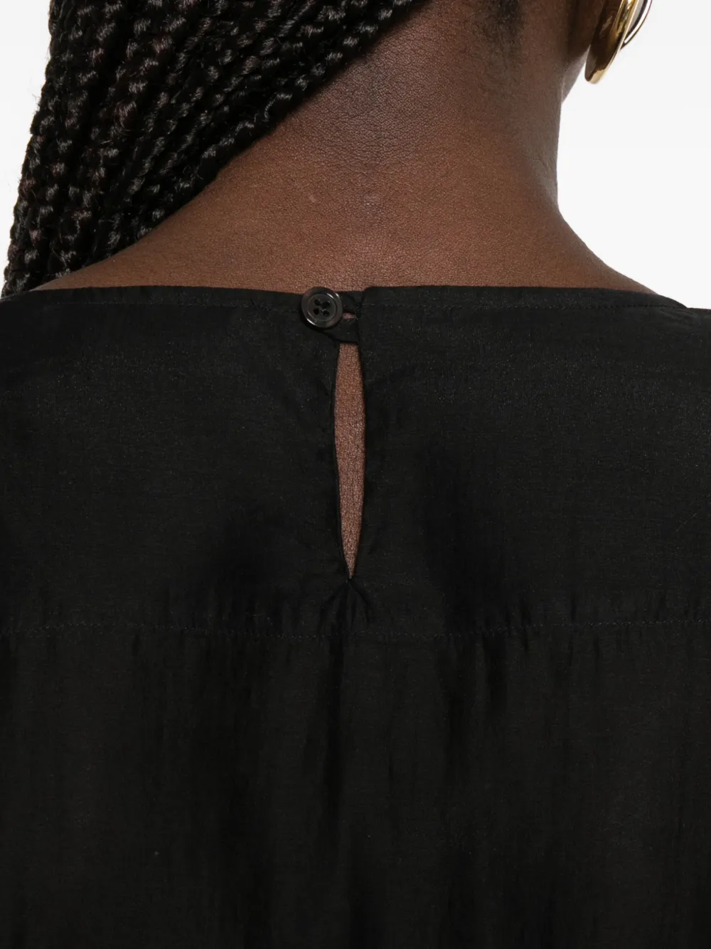 THELATEST Dean blouse met korte mouwen Zwart