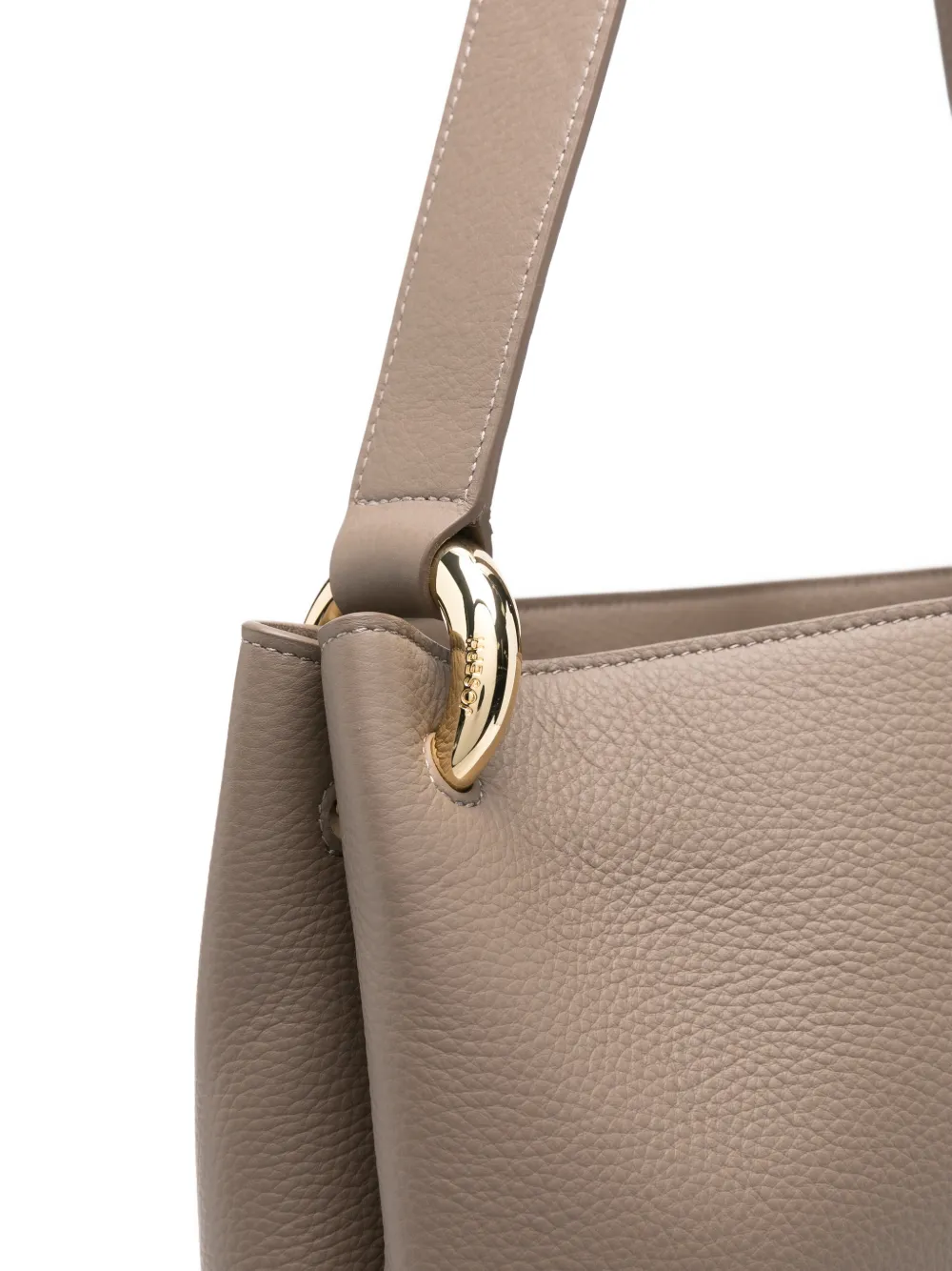 JOSEPH Fold leren bucket-tas Beige