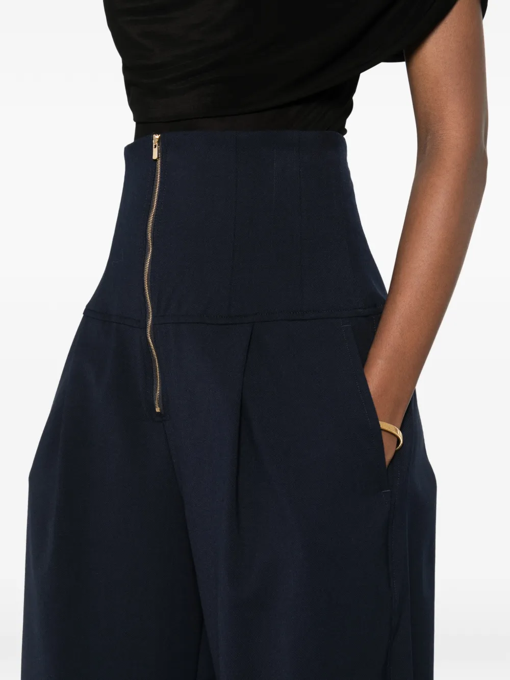 THELATEST Cloe broek met rits Blauw