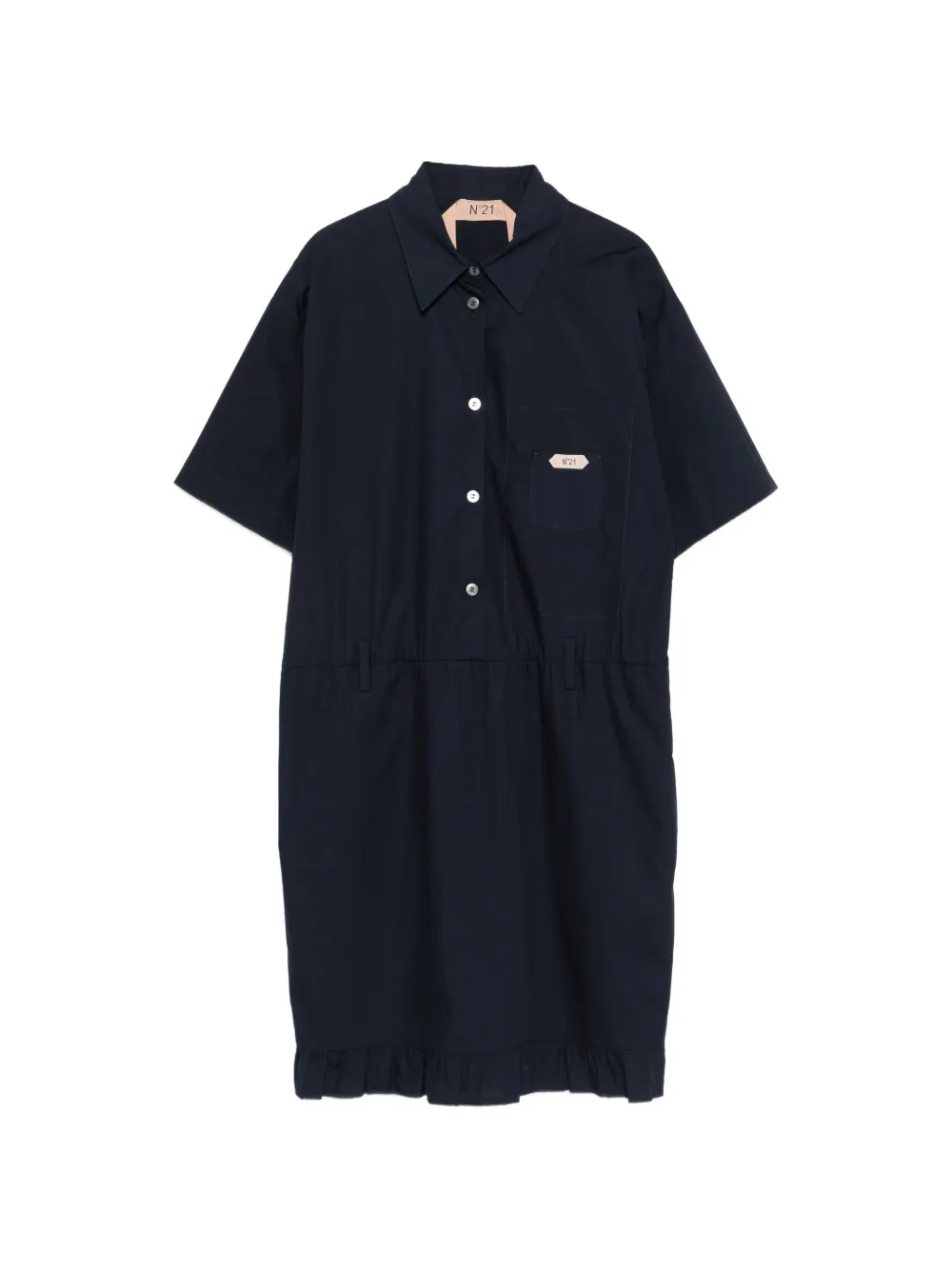 Nº21 ruffle-trim short-sleeve dress - Blu